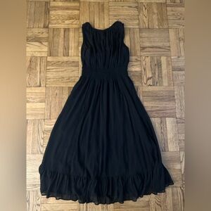 Abercrombie & Fitch Black Sleeveless Maxi Dress w Ruffled Hem - medium